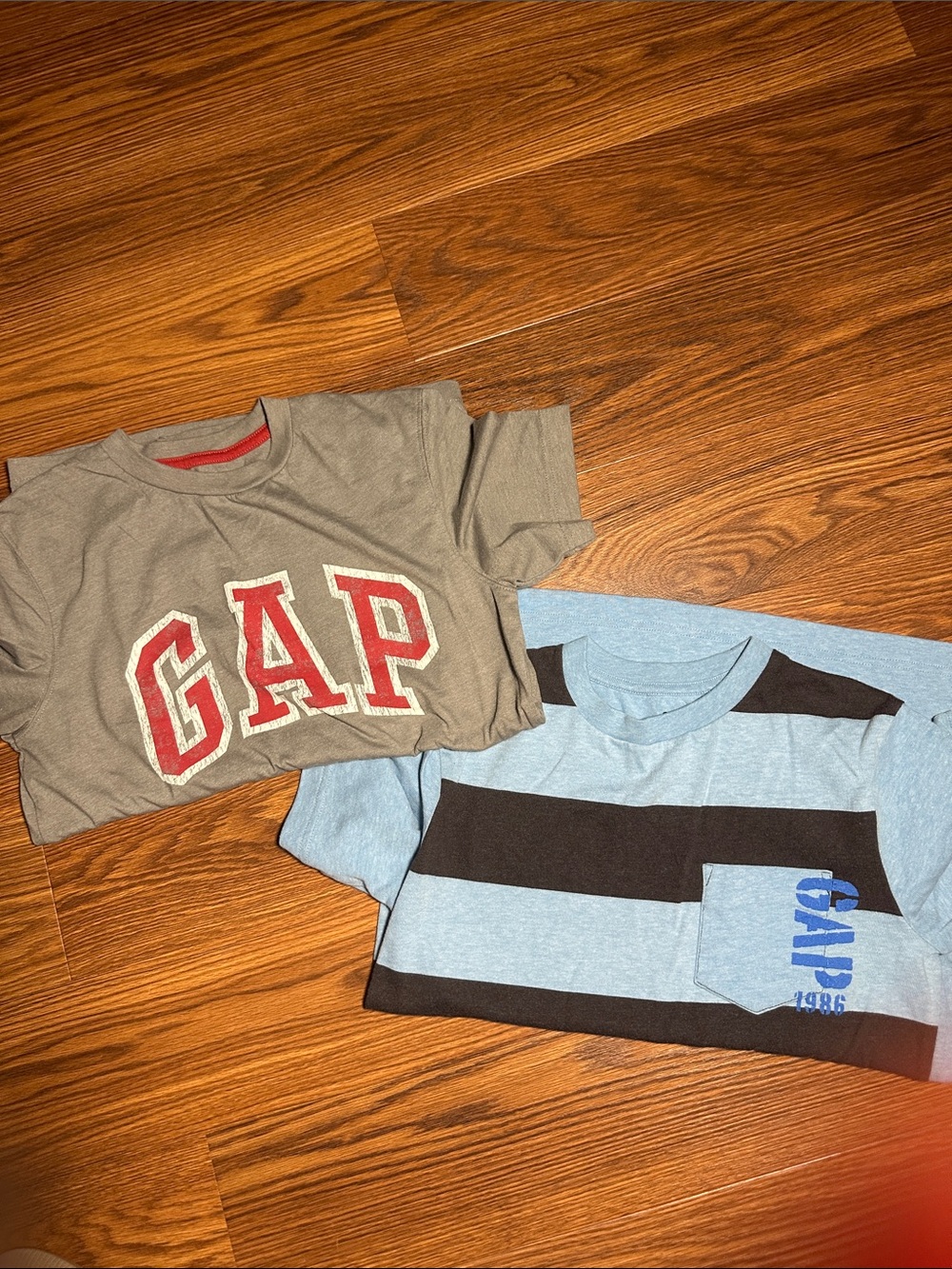 Gap Kids Boys XL Size 12 T-Shirt Bundle Graphic Logo & Striped Pocket Tee